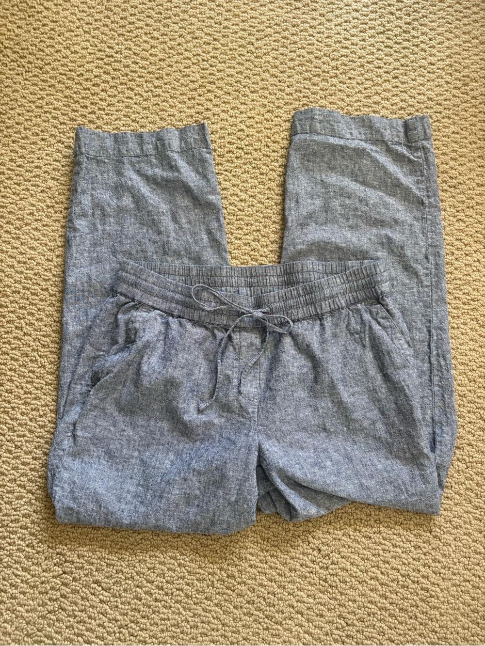 Talbots Denim Drawstring Linen-Blend Pants, size XL